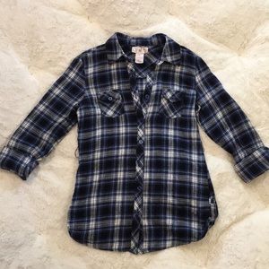 OP Blue Plaid Button Up